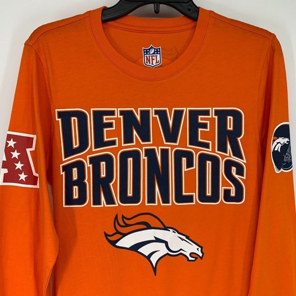 NFL Denver Broncos Shirt Orange Long Sleeve Pullover Top NWT - Picture 2 of 10